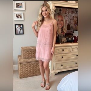 Free People‎ Pink Sheath Mini Dress Sleeveless Cocktail
